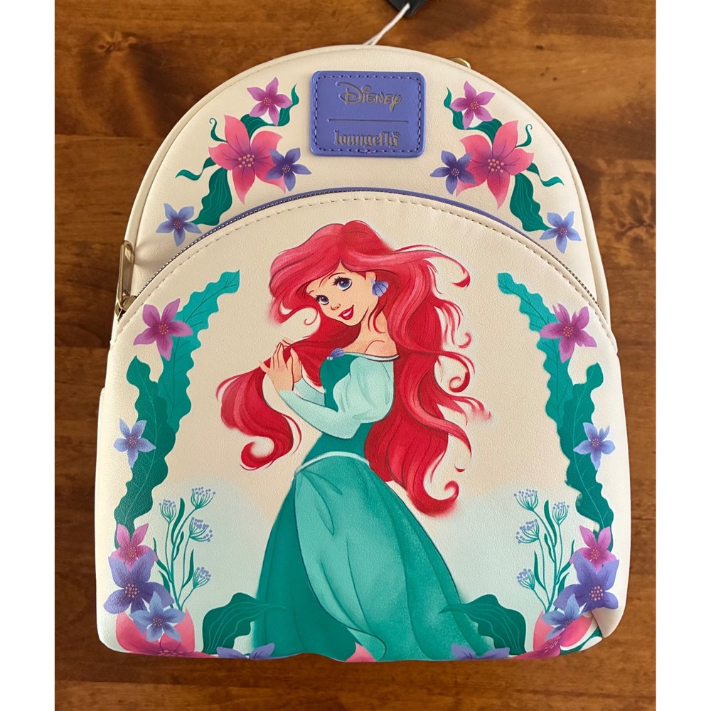 NEW Disney Little Mermaid Ariel Floral Loungefly Backpack Bag Princess